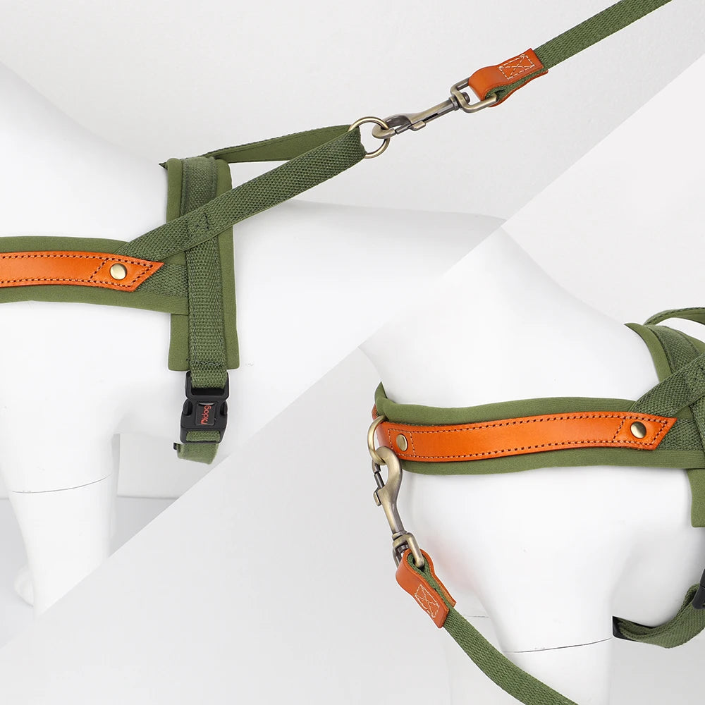 No Pull Leather Dog Harness