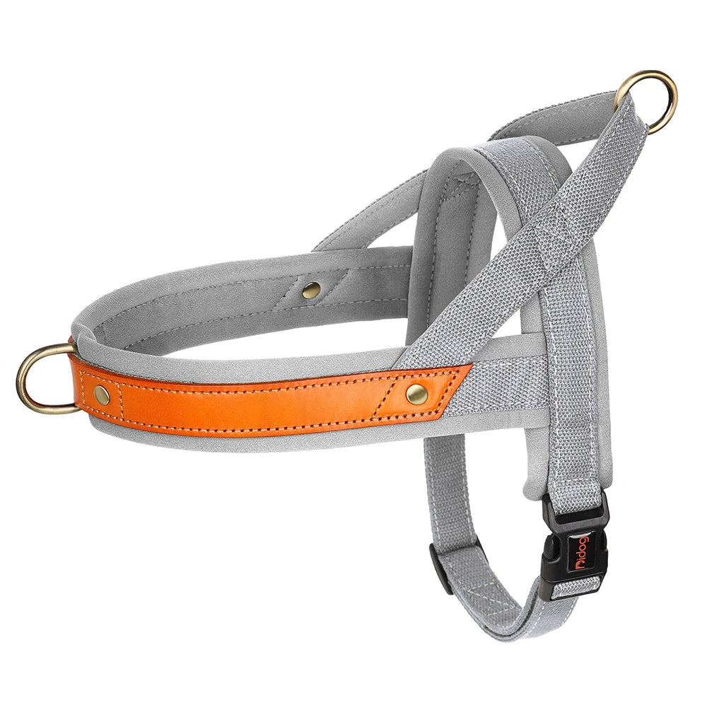 No Pull Leather Dog Harness