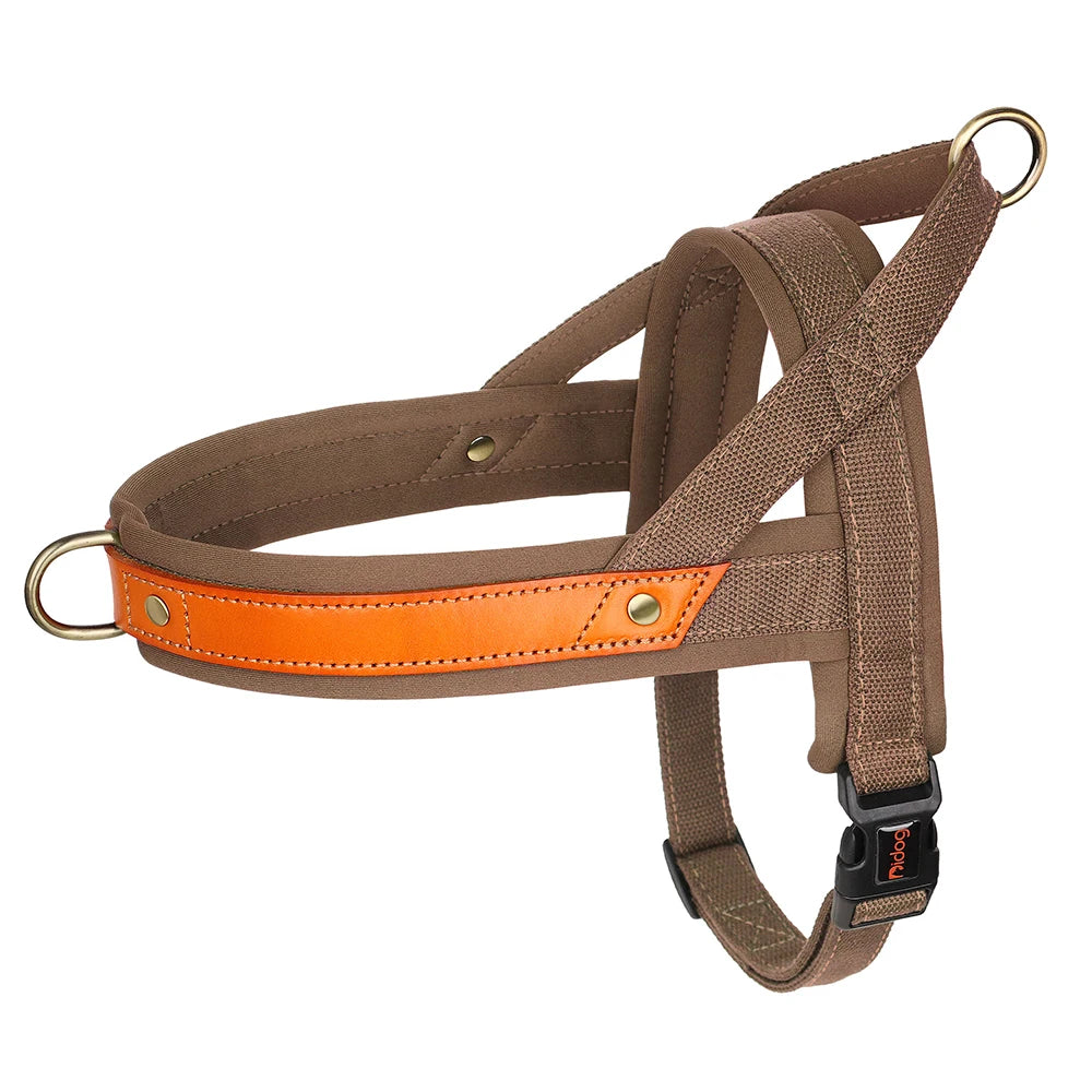 No Pull Leather Dog Harness